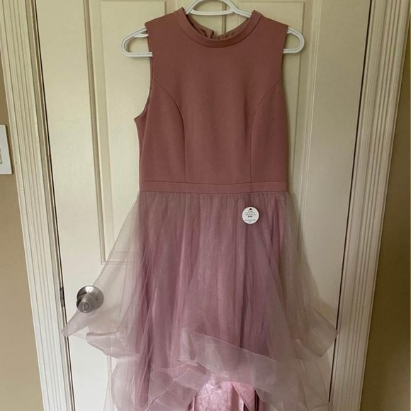 NWT CHI CHI LONDON PINK HIGH LOW DRESS (US SIZE 6 / MED) PETITE - Picture 2 of 10